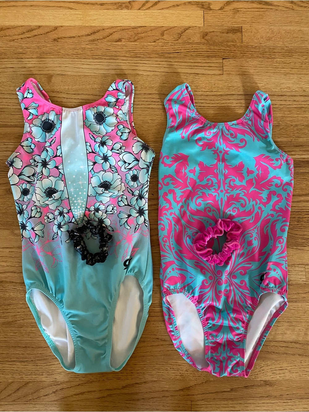 GK Girls Aqua and Pink Leotard Set